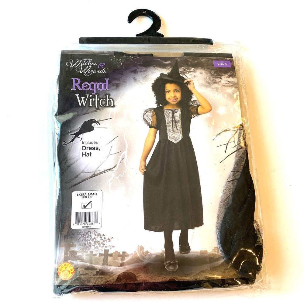 WITCHES & WIZARDS New Girls Extra Small (3-4) Regal Witch Childs Costume RW4